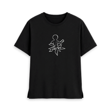 Load image into Gallery viewer, Black Printed T-shirt Front